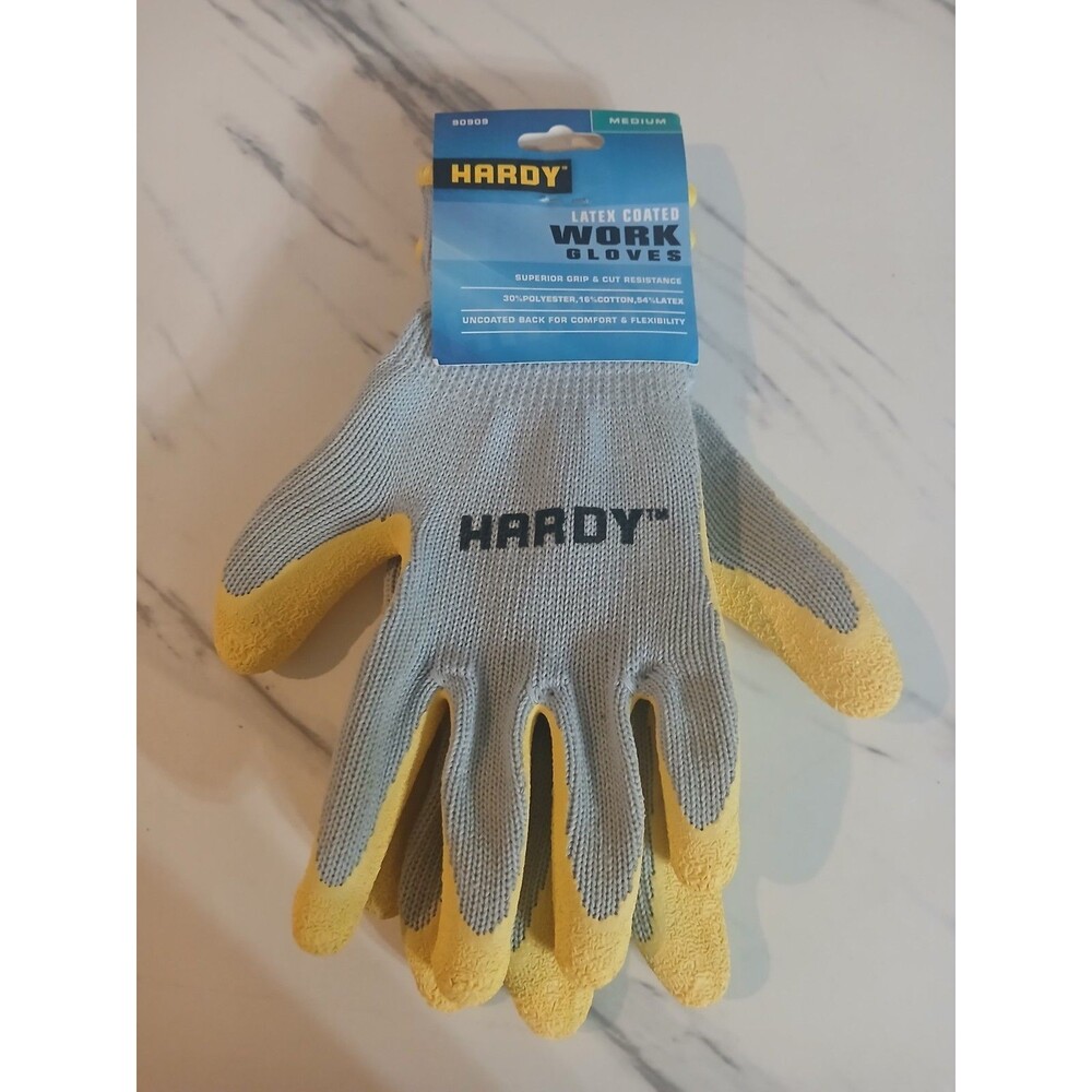 Hardy Latex Coated Work Gloves Medium New